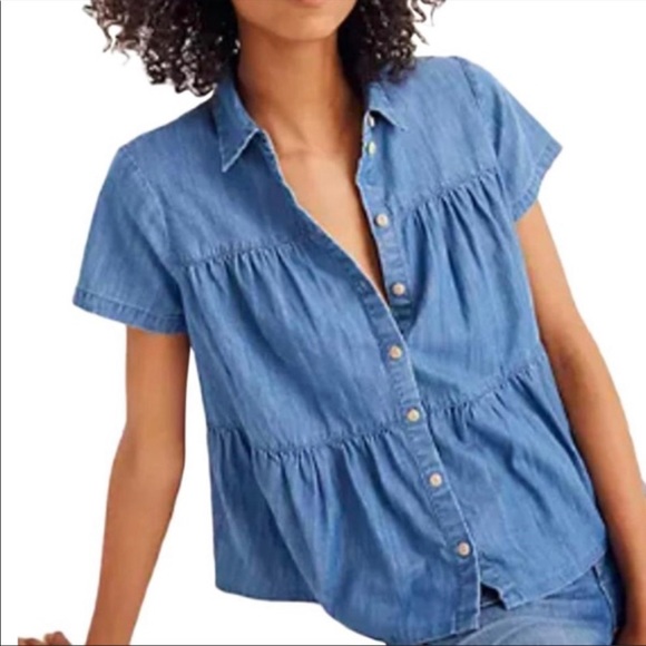 Madewell Tops - Madewell Babydoll Denim Blouse
